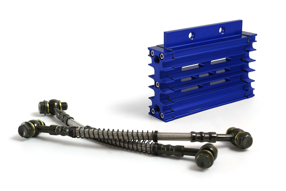 Радиатор масляного охлаждения на питбайк CNC синий pitbikemarket.ru