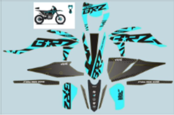 Комплект графики BRZ (k8 рама) бирюзовый pitbikemarket.ru