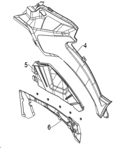 Центральный левый пластиковый обтекатель для квадроцикла BRC 1000 / BRP 1000R Черное pitbikemarket.ru